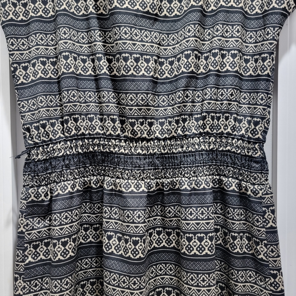 Allen B Pattern Shirt Dress with Smocked Waist - Picture 11 of 15